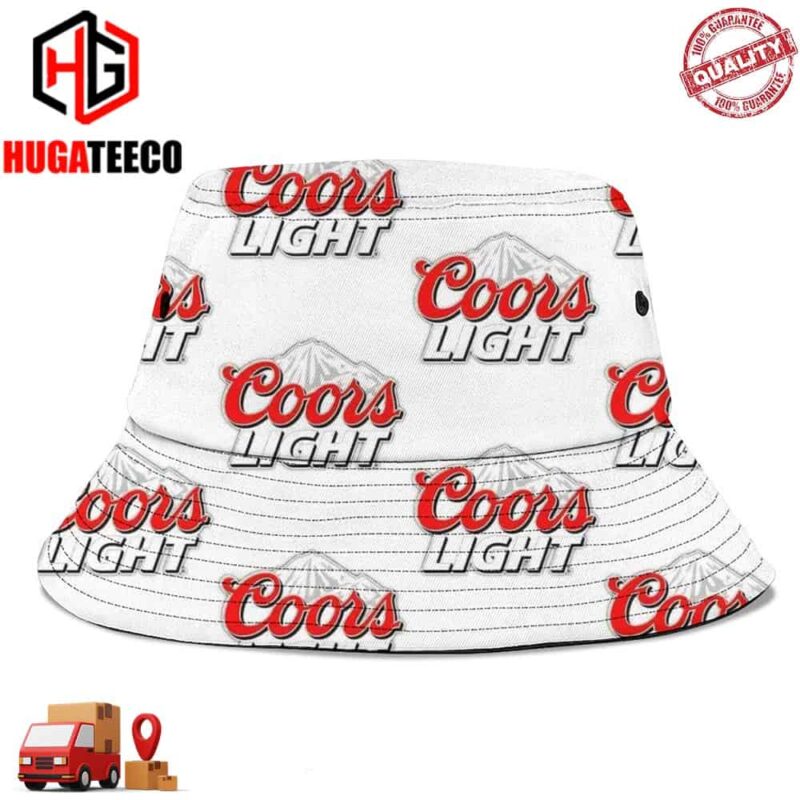 Coors Light Pattern White Background Summer Headwear Bucket Hat-Cap For Family