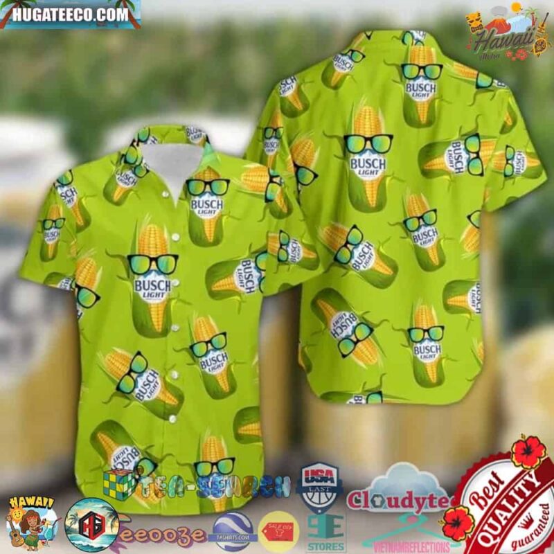 Corn Busch Light Beer Hawaiian Shirt