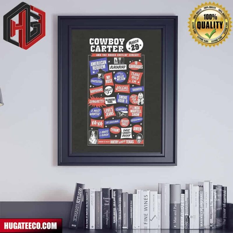 Cowboy Carter Tracklist Photographic Print Poster Canvas