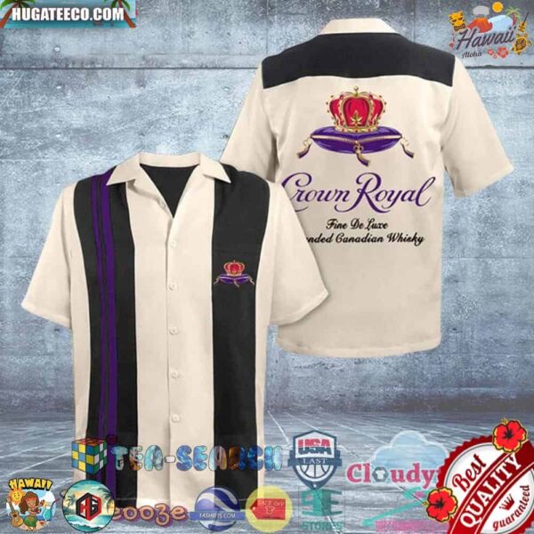 Crown Royal Fine De Luxe Aloha Summer Beach Hawaiian Shirt