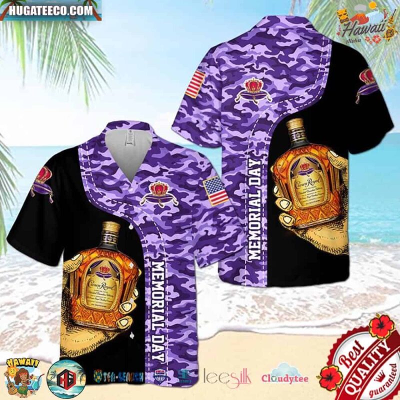 Crown Royal Memorial Day Camo Hawaiian Shirt