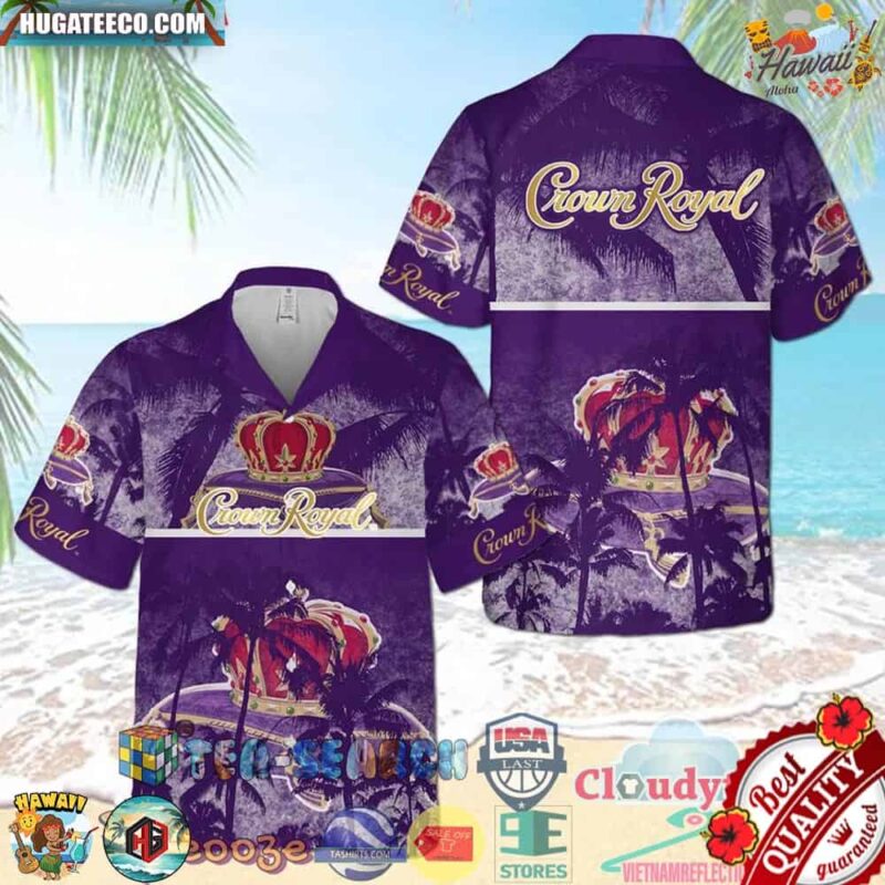 Crown Royal Palm Tree Aloha Summer Beach Hawaiian Shirt