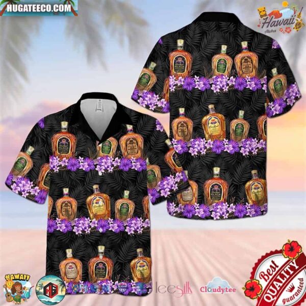 Crown Royal Polynesian Flowers Hawaiian Shirt