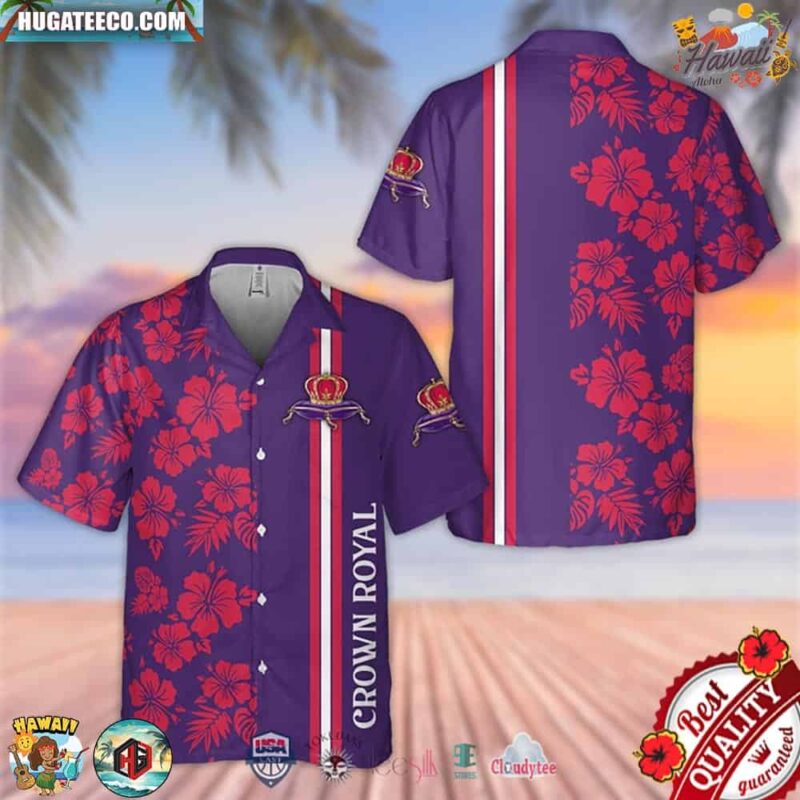 Crown Royal Red Flowers Hawaiian Shirt