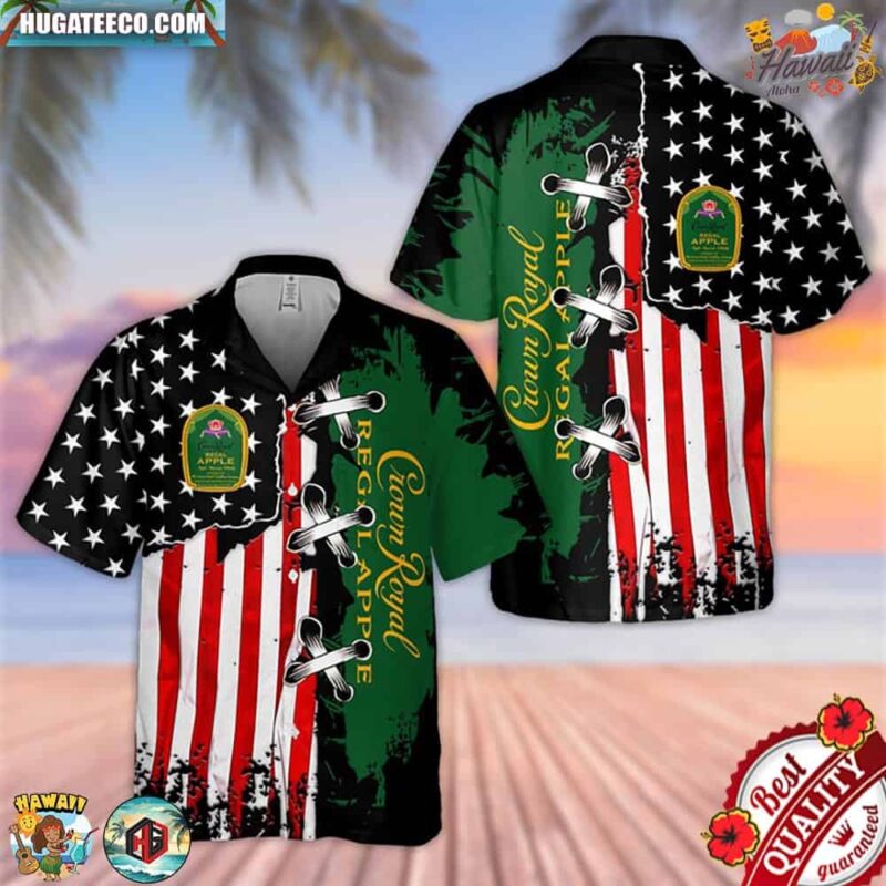 Crown Royal Regal Apple American Flag Hawaiian Shirt
