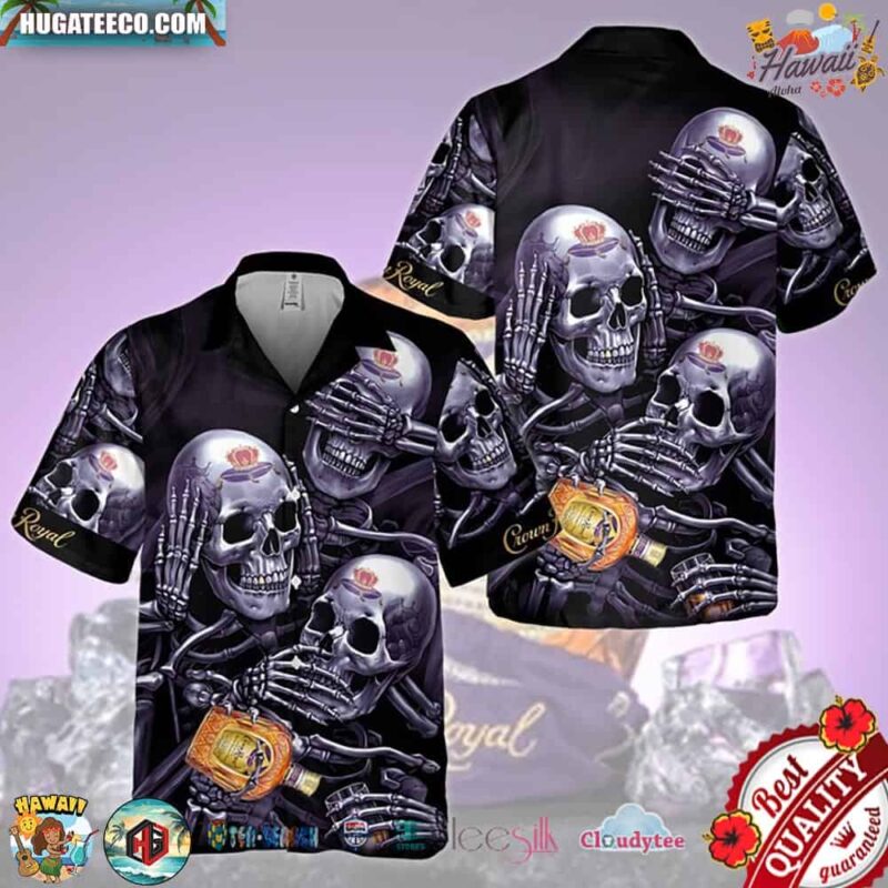 Crown Royal Skull Pattern Hawaiian Shirt