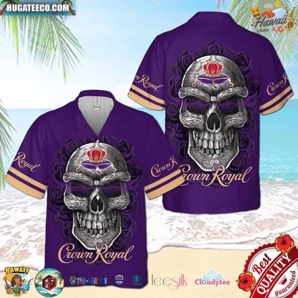 Crown Royal Skull Rose Hawaiian Shirt