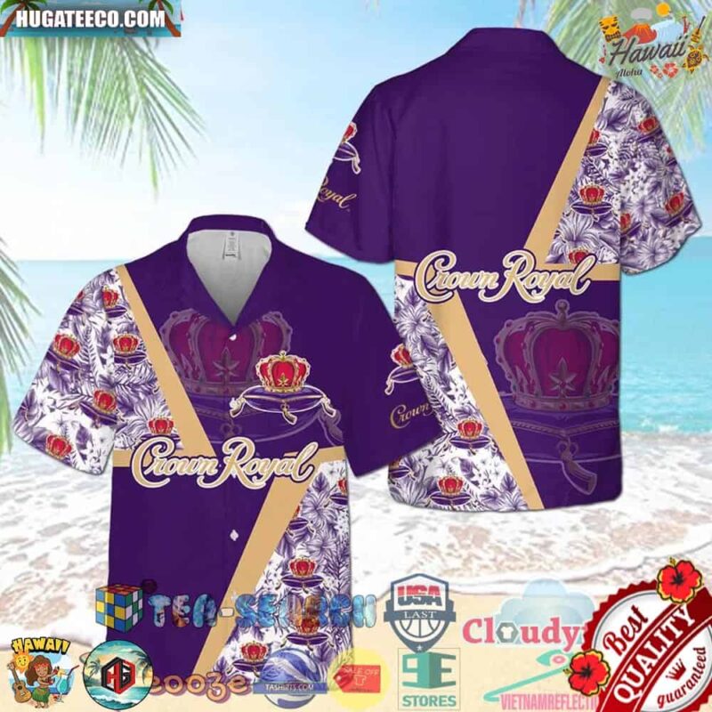 Crown Royal Tropical Aloha Summer Beach Hawaiian Shirt