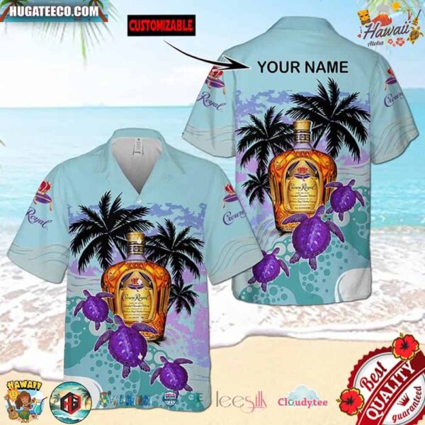 Crown Royal Turtle Custom Name Hawaiian Shirt