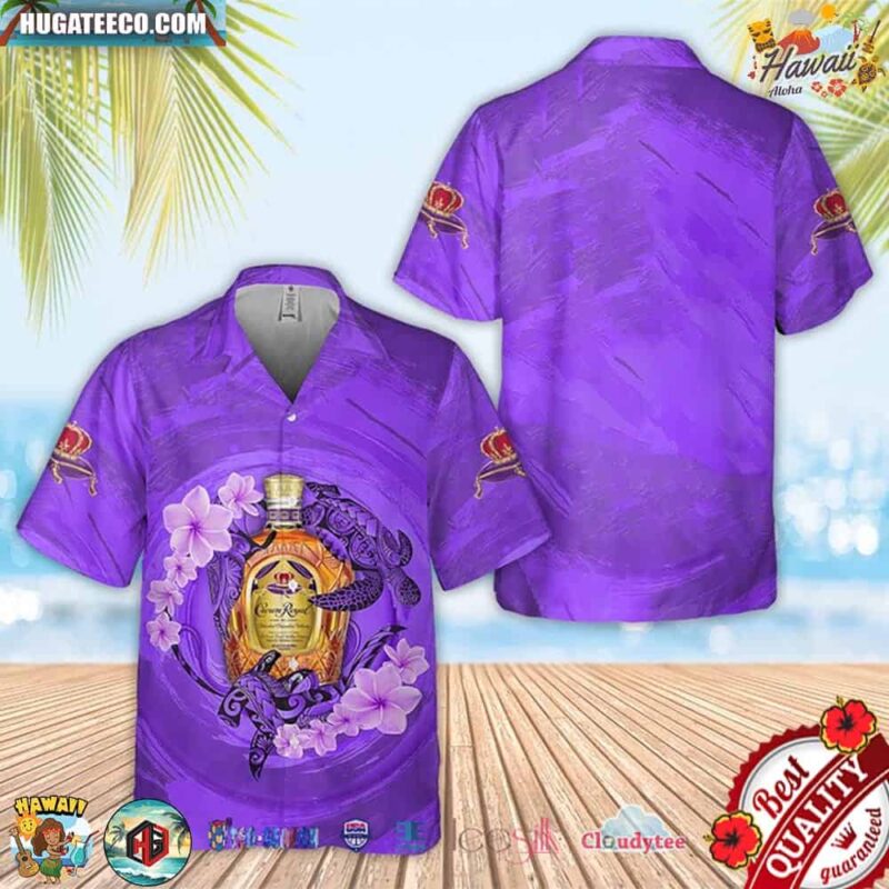 Crown Royal Turtle Hibiscus Hawaiian Shirt