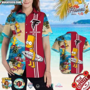 Custom Name Atlanta Falcons Bart Simpson Hawaiian Shirt