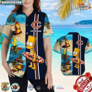 Custom Name Chicago Bears Bart Simpson Hawaiian Shirt