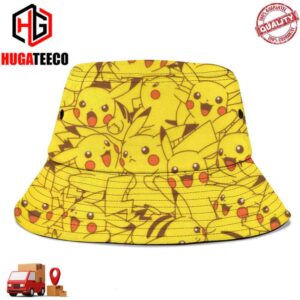Cute Pikachu Pattern Summer Headwear Bucket Hat-Cap For Family
