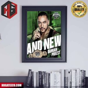 Damian Priest Is And New World Heavyweight Champion At Wrestle Mania WWE Poster Canvas