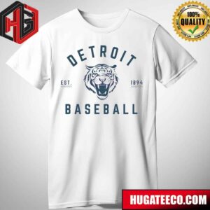 Detroit Tigers MLB Baseball Est 1894 Tiger Logo T-Shirt