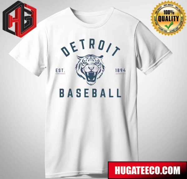Detroit Tigers MLB Baseball Est 1894 Tiger Logo T-Shirt