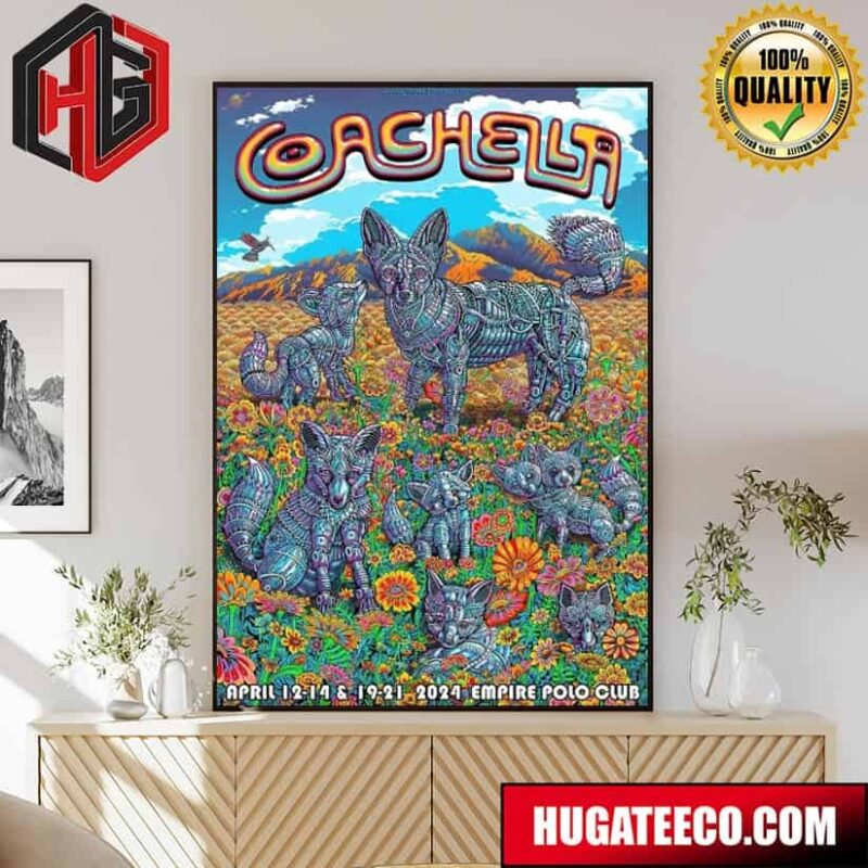 Emek Studios Official Coachella 2024 Poster April 12-14-19-21 2024 Empire Polo Club Poster Canvas