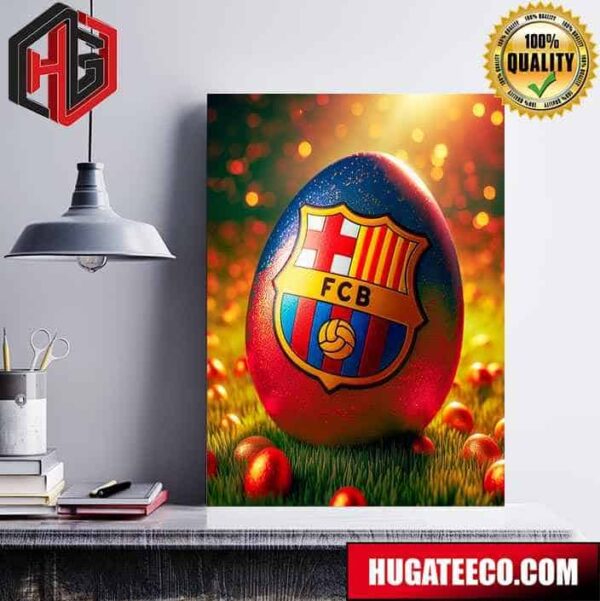 Fc Barcelona Happy Easter Poster Canvas