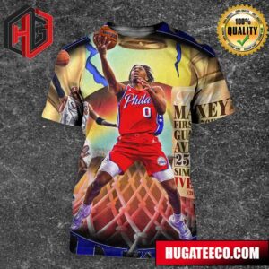 First Tyrese Maxey Philadelphia 76ers NBA Guard To Average 25 PPG Since Alien Iverson 2005-06 All Over Print Shirt