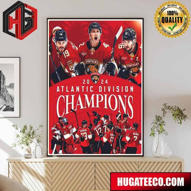 Florida Panthers NHL 2024 Atlantic Division Champions Poster Canvas
