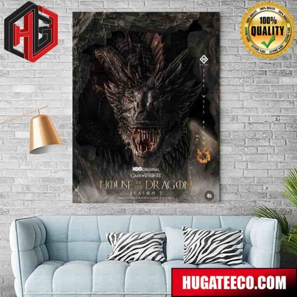 Game Of Thrones House Of The Dragon Season 2 Releasing On June 16 2024 By Hbo Original Poster Canvas