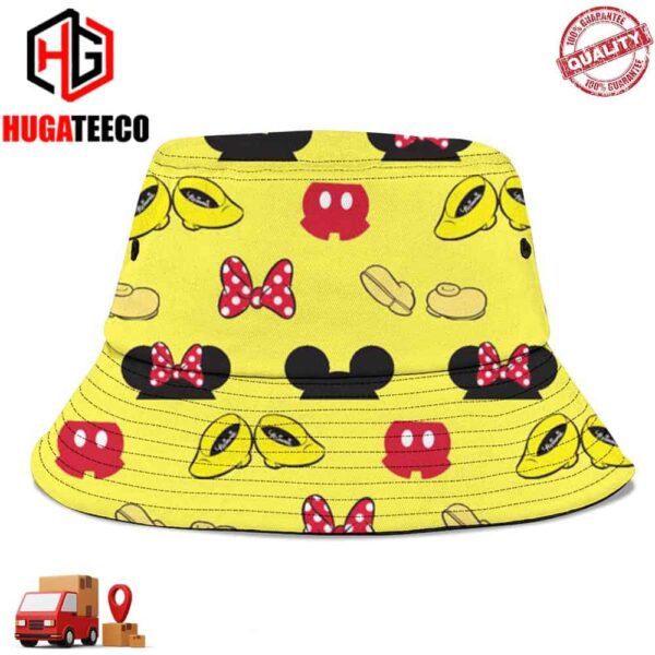 Golden Bow Mickey Chic Summer Headwear Bucket Hat-Cap For Family