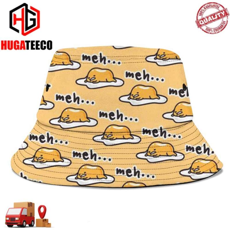 Gudetama Meh Funny Summer Headwear Bucket Hat-Cap For Family