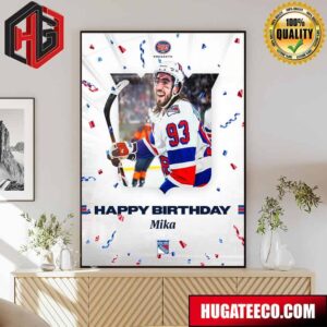 Happy Birthday Mika Zibanejad New York Rangers NHL Poster Canvas