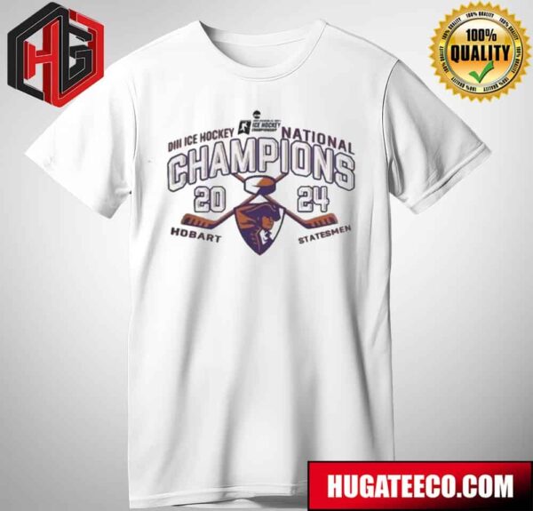 Hobart Statesmen 2024 DII Men’s Ice Hockey National Champions T-Shirt