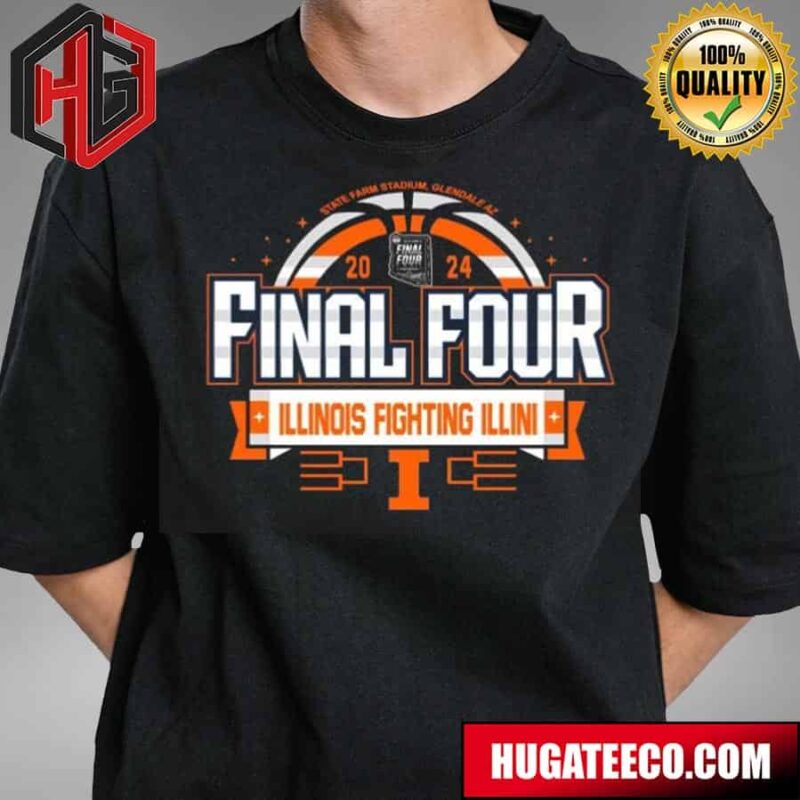 Illinois Fighting Illini 2024 NCAA Men’s Basketball Final Four State Farm Stadium T-Shirt