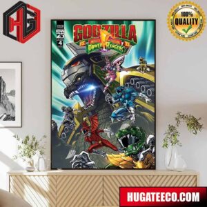 Incredible Poster For Godzilla Vs Mighty Morphin Power Rangers II Home Decor Poster Canvas