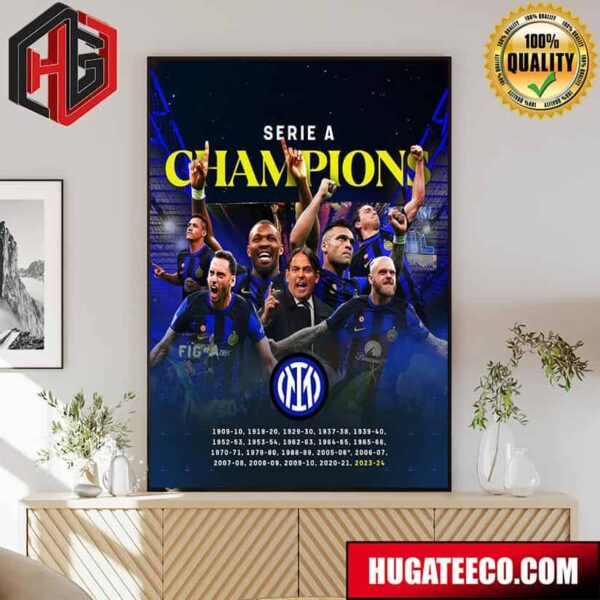 Inter Milan Are Serie A Champions Poster Canvas