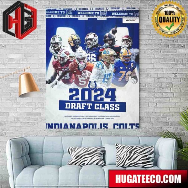 Introducing Indianapolis Colts 2024 NFL Draft Class Poster Canvas