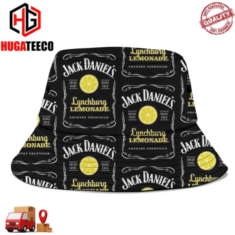 Jack Daniels Midnight Citrus Symphony Lynchburg Lemonade Whiskey Summer Headwear Bucket Hat-Cap For Family