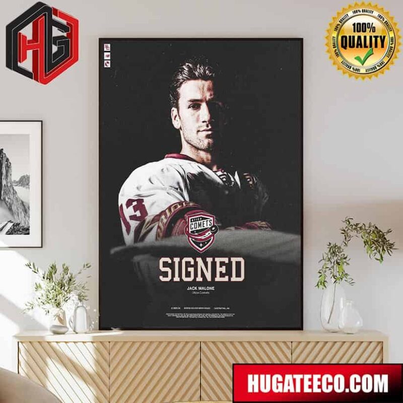 Jack Malon BC Men’s Hockey Signed Utica Comets NHL Poster Canvas