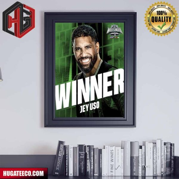 Jey Uso Defeats Jimmy Uso At Wrestle Mania WWE Poster Canvas