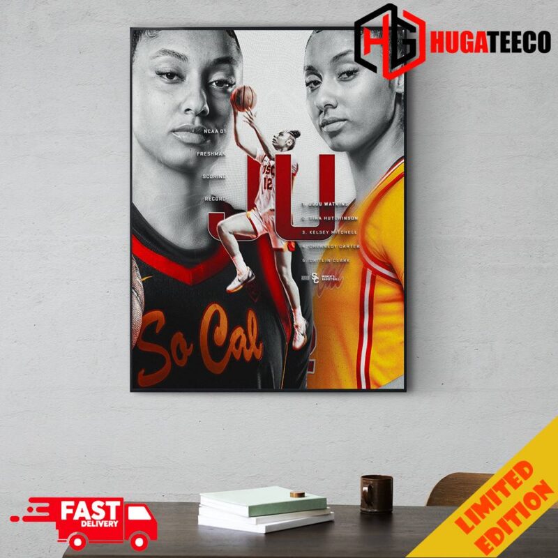 Juju Watkins Now Holds The NCAA Division I Freshman Scoring Record NCAA March Madness 2024 Poster Canvas