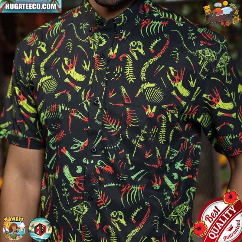 Jurassic Park Fossil Records Summer  RSVLTS Collection Summer Hawaiian Shirt