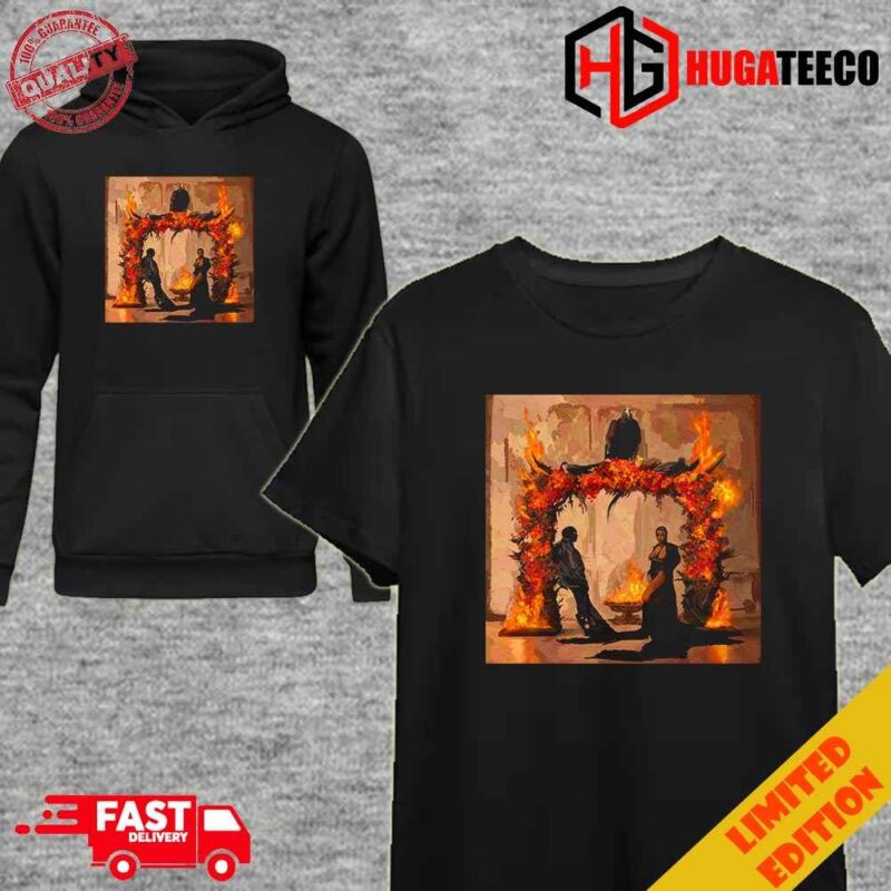 Artistic Photo Of Kanye West And Wife Designed By A Fan On A T-shirt On Both Sides
