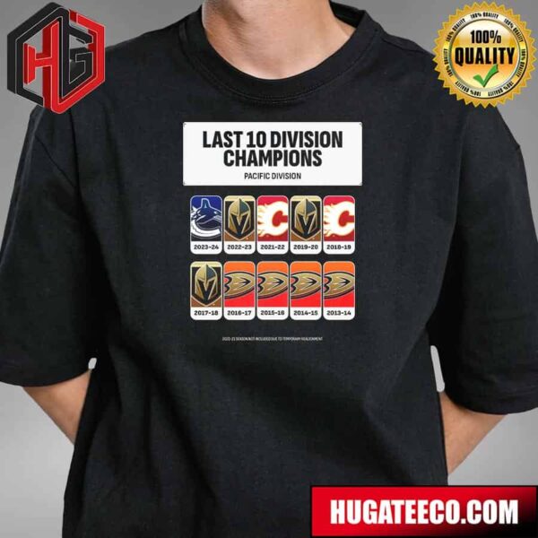 Last 10 Pacific Division Champion NHL T-Shirt