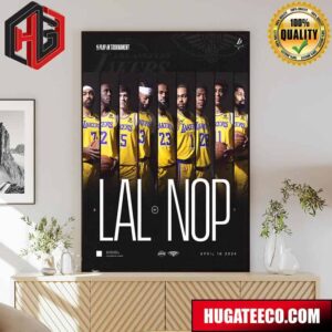Lebron James And Los Angeles Lakers Squad NBA Play-In Tournament Poster Canvas