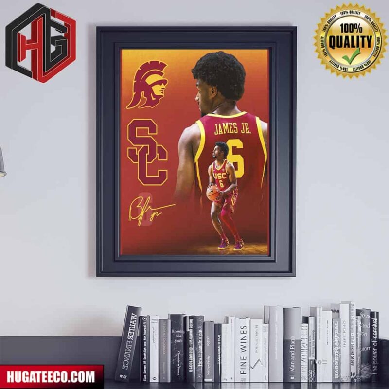 Lebron Raymone Bronny James Jr Usc NCAA With Signature Poster Canvas