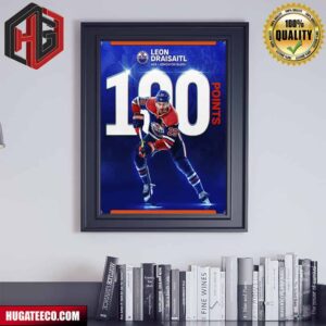Leon Draisaitl NHL Has Surpassed The Hundred Point Milestone For The Fifth Time In His Career Poster Canvas
