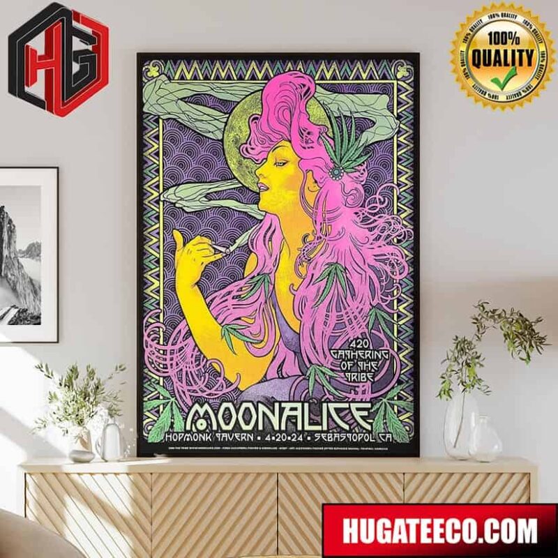 Limited Poster For Moonalice 420 Gathering Of The Tribe Hopmonk Tavern Sebastopol Ca 20 April 2024 Poster Canvas