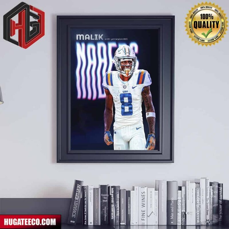 Malik Nabers Lsu Tigers On 20 Plus Yard Targets Next Season NCAA Poster Canvas