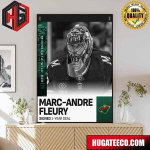 Marc-Andre Fleury Has Signed A One-Year Extension With The Minnesota Wild Poster Canvas