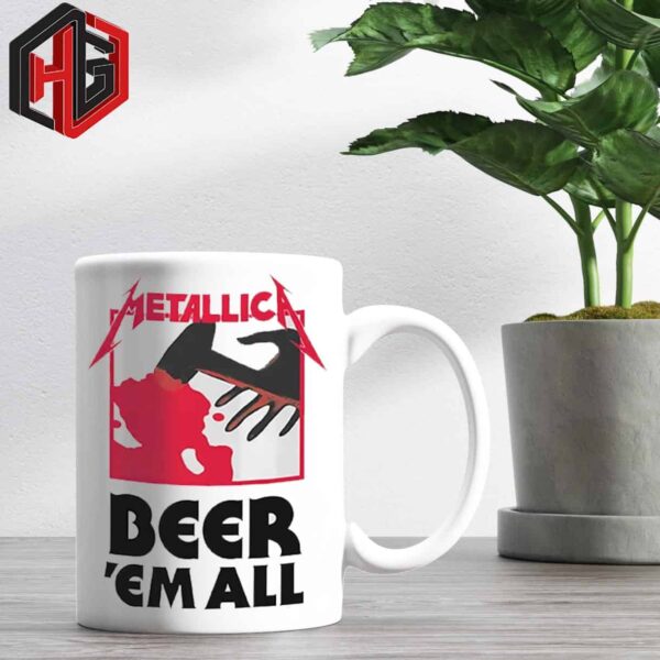 Metallica Beer Em All Merchandise Ceramic Mug