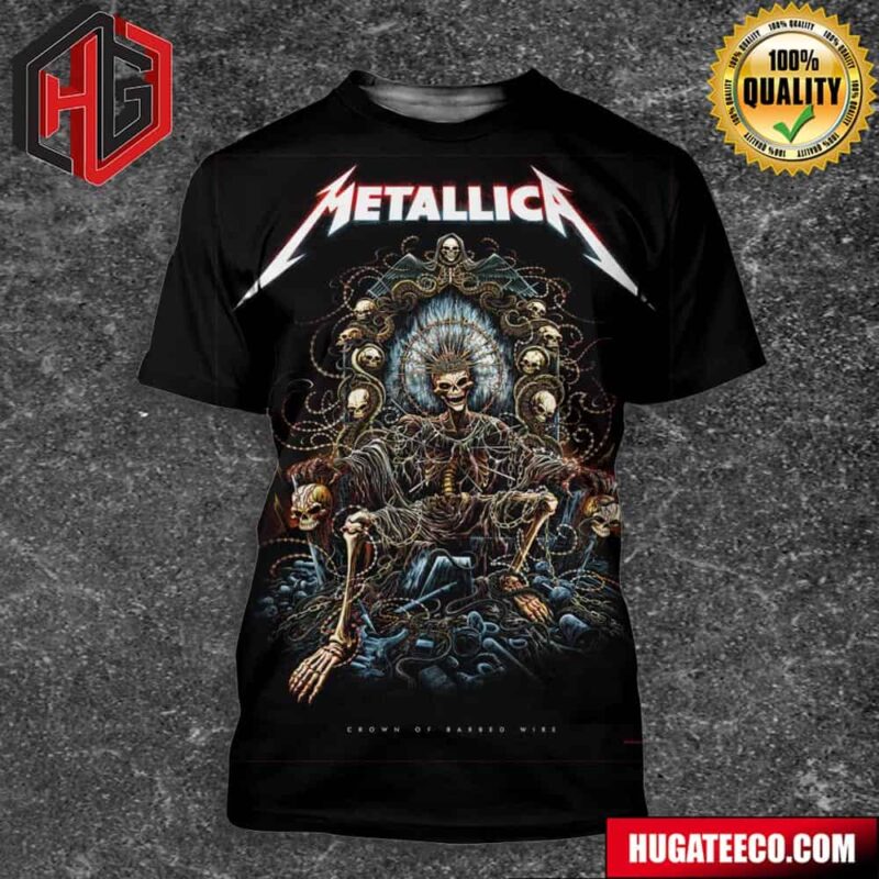 Metallica Crown Of Barbed Wire Celebration The Band’s Latest Full-Length Release 72 Seasons By Milestsang Merchandise All Over Print Shirt