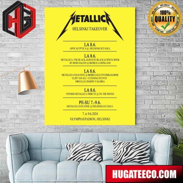 Metallica M72 Helsinki Weekend Takeover Lineup From Finnish Metallica Tribute Poster Canvas