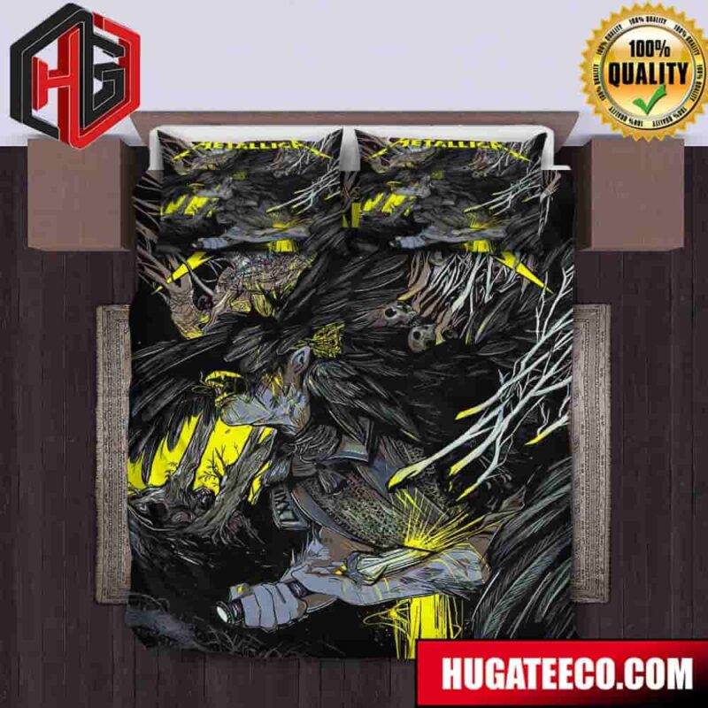 Metallica Poster Wolfskulljack’s Interpretation Of 72 Seasons Inspired By Screaming Suicide And Crown Of Barbed Wire In The Met Store Luxury Bedding Set